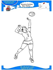 Çocuklar İçin Voleybol Boyama Sayfaları 